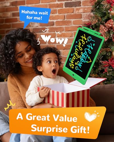 Image of KOKODI LCD Writing Tablet, 10 Inch Colorful Toddler Doodle Board Drawing Tablet, Erasable Reusable Electronic Drawing Pads, Educational and Learning Toy for 3-6 Years Old Boy and Girls(Green)