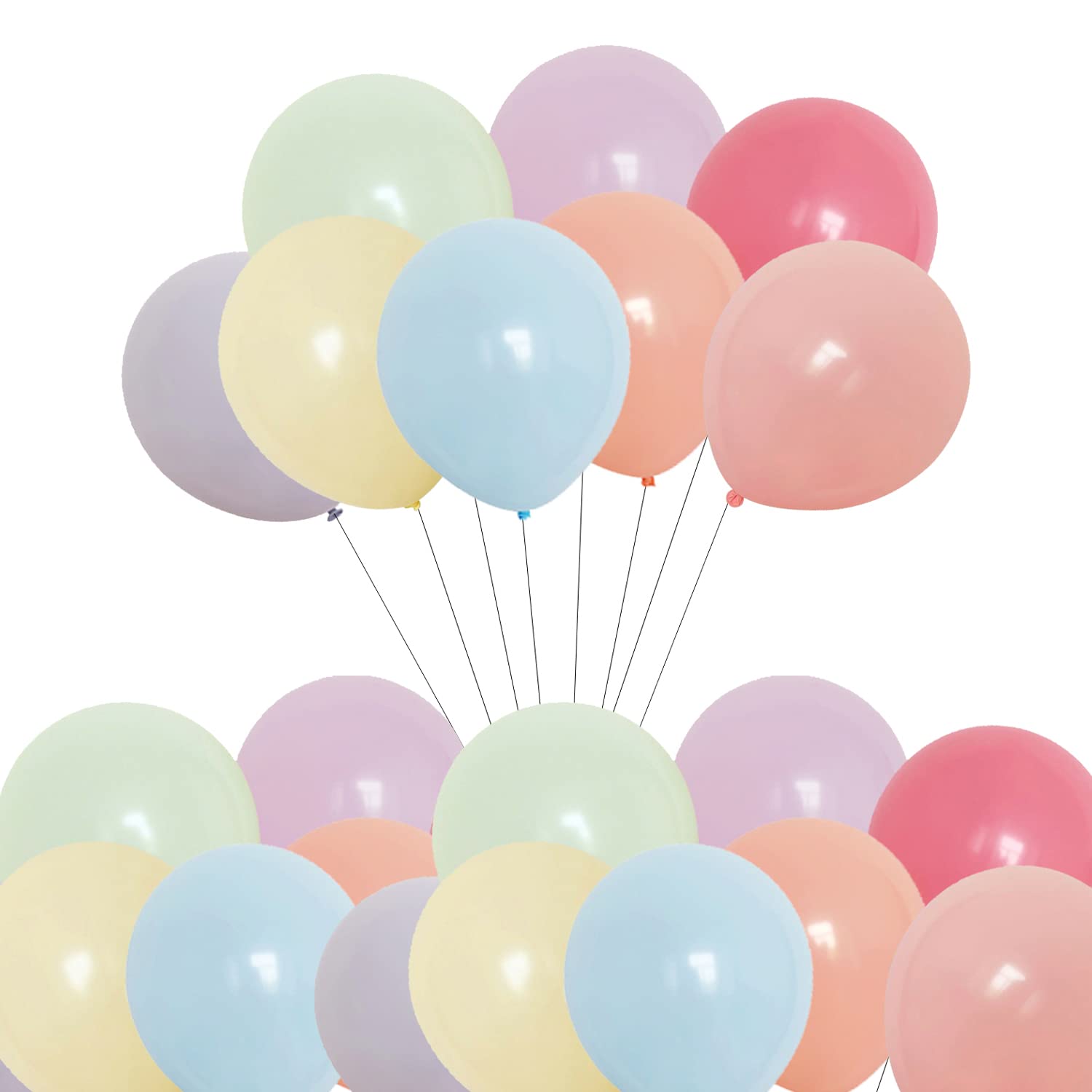 Trimming Shop 10 Inch Macaron Latex Balloons, Soft Pastel Multicolour Party Balloons for Birthday Decorations, Wedding, Baby Shower, Balloon Arch, Garland, Helium or Air Fill, 500pcs โ image 1