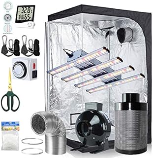 BloomGrow 1200W LED Full Spectrum Professional Grow Light Strips + 48''x48''x80'' 600D Mylar Grow Tent Room + 6'' Inline Fan Air Carbon Filter Ventilation System Indoor Plan t Grow Tent Complete Kit