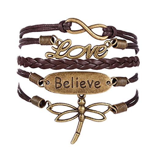 Lowpricenice(TM) Beautiful Women Men Leather Rope Chain Bracelet Gift (Type 10)