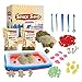 Produktbild Leo & Emma Space Sand 1.8kg Set 50tlg. Formen Zahlen Buchstaben Burg Modellierwerkzeug Modellierwanne, kinetischer magischer Sand, viele Farben, TÜV getestet (0.9kg weiß und 0.9kg braun)