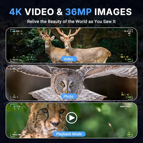 Image of Night Vision Goggles, 4K Night Vision Binoculars for Adults, 36MP Photo, 5000mAh Rechargeable Battery, 1300FT Range, 8X Digital Zoom, Infrared Vision, 32GB SD, Flashlight & Compass for Camping