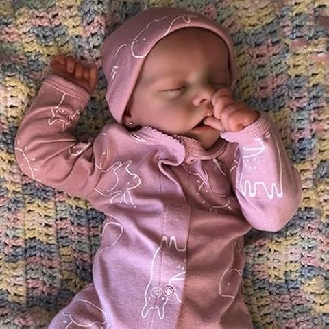 CHAREX Lifelike Reborn Baby Dolls - 18 inch Sleeping Realistic Newborn Baby Dolls, Soft Cloth Body Real Baby Girl with Feeding Toy for Kids Age 3 + Cover
