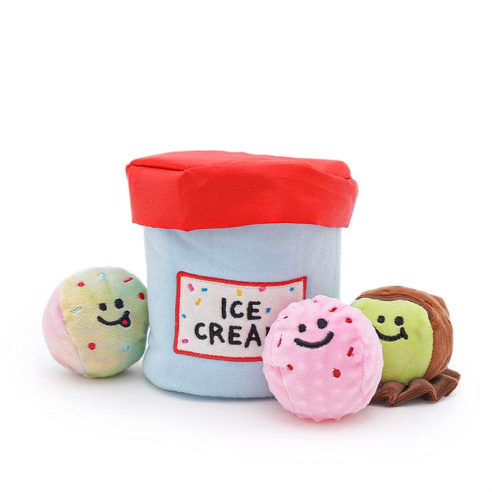 Jouet pour chien peluche seau crème glacée et set lumineux UKKO