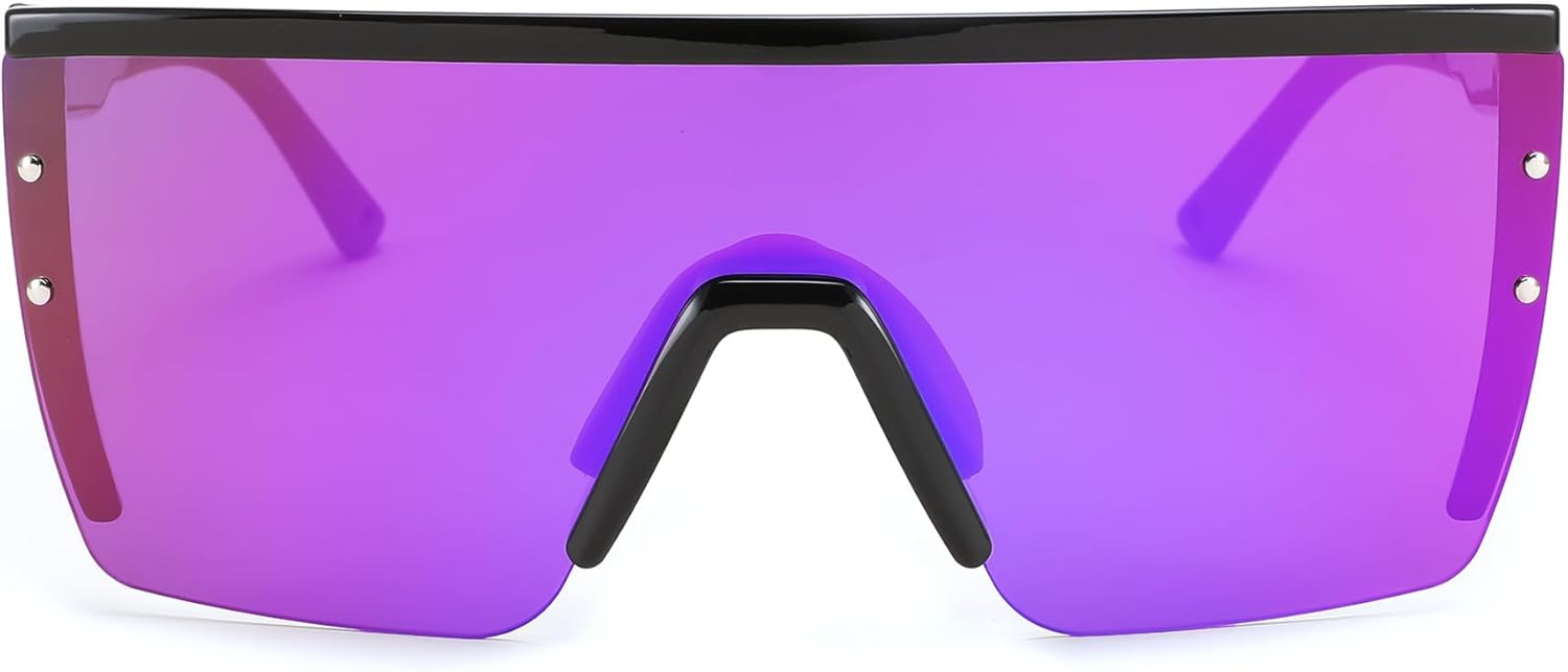 FEISEDY Sunglasses Mens Polarized Women Oversized Flat Top Square Cycling Fishing Golf Hiking Vintage Sun Glasses B2367