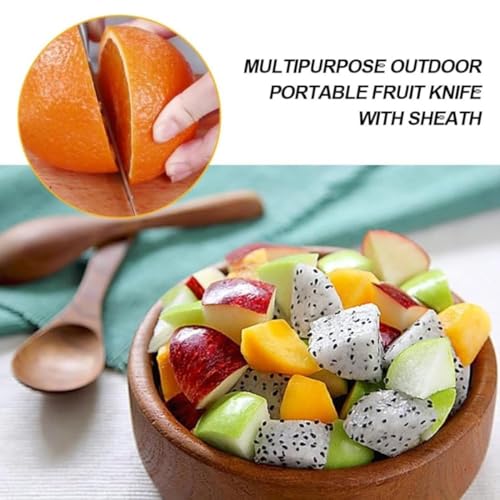 Image of Multifunctional Fruit Knife, Paring Knife Stainless Steel Professional Kitchen Knives with Ergonomic White Handle for Fine Cutting Tasks (Pack of 1, White)