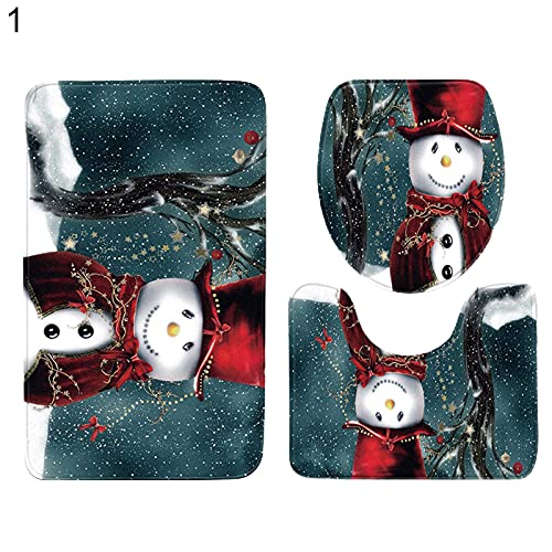 Toilettensitzbezug mit Weihnachtsmann-Motiv, umweltfreundlich, hautfreundlich, waschbar, waschbar, für das Badezimmer, 3 Stück – Bild 4