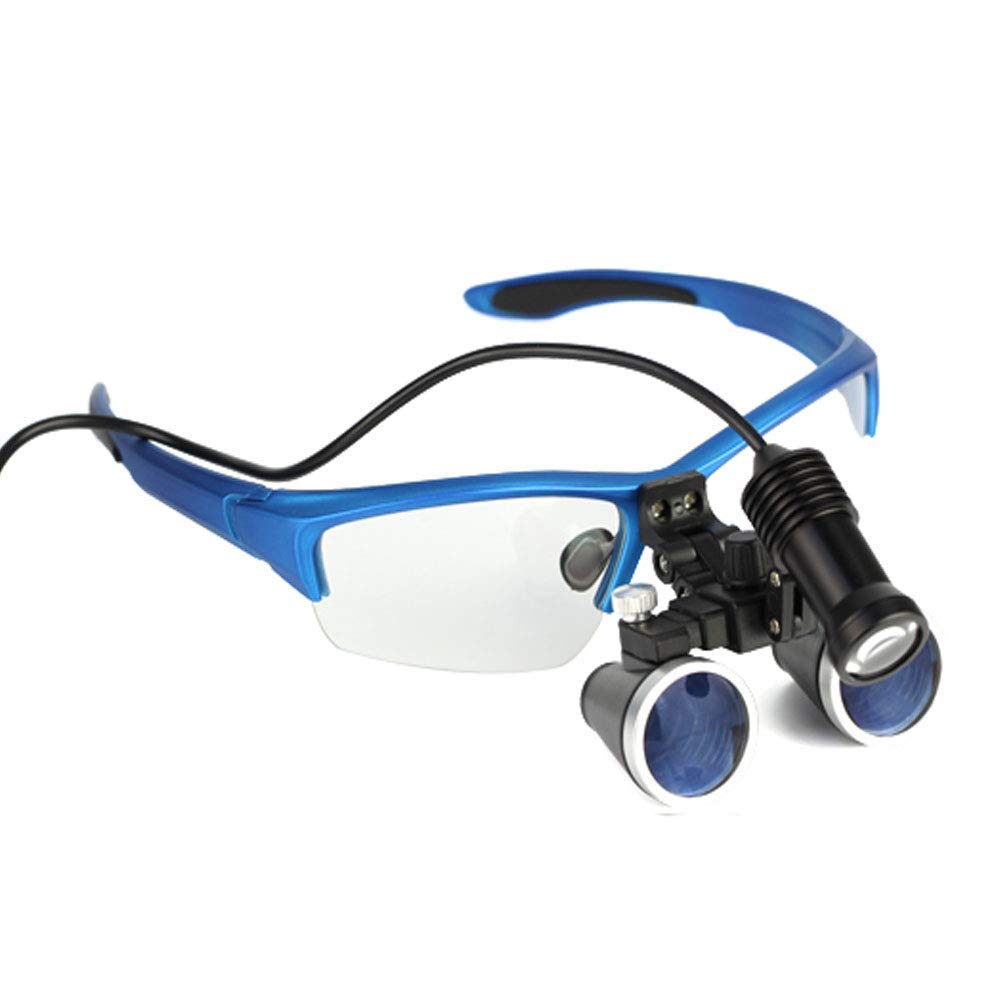SaryEdge Magnifying Glasses Magnifier, 3.5X 420mm Dental Surgery Magnifying Glass, Binocular Loupe,handsfree Headband Magnifier, with Headlights,with Handy Carry Case, for Hobby,