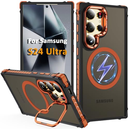 Coque magnétique Samsung S24 Ultra orange idéale pour vos vidéos photo