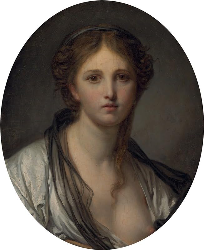 Portret młodej kobiety długość biustu z czarnym szalikiem plakat wydruk autorstwa Jean-Baptiste Greuze (24 x 36)