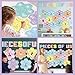 QOUBAI Hexagon Pieces Bulletin Board Set Pieces of Us Classroom Bulletin Board Decorations All About Me Cutouts Classroom Decorations for Back to School Office Home Chalkboard Decor Wall Door