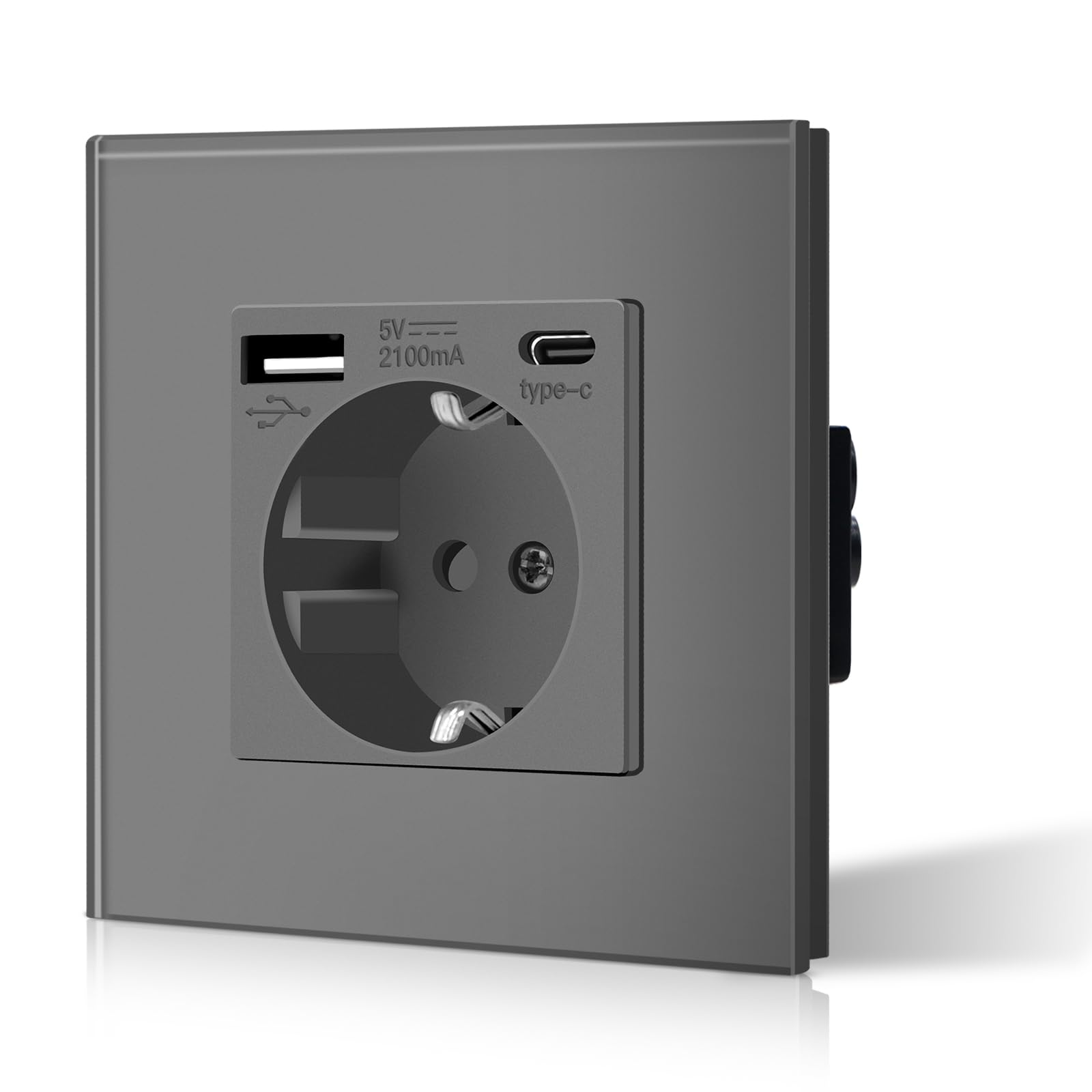 Ruimtebesparend meervoudig stopcontact met 3 geaarde stopcontacten (16 A) en 3 USB, meervoudig