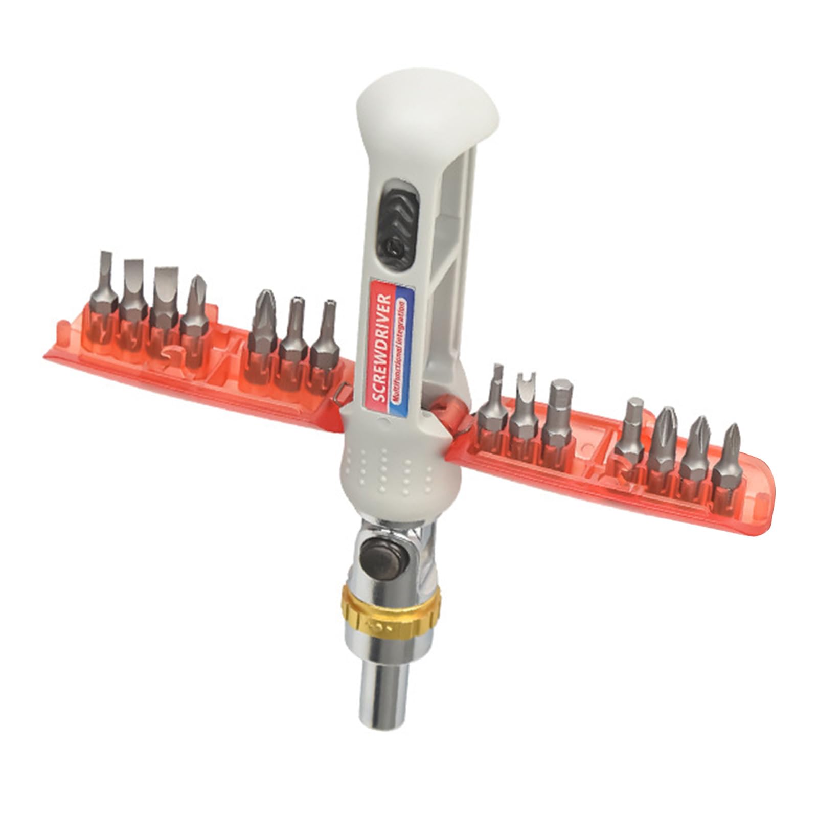14 in 1 Ratcheting Screwdriver with Bit, Comfortable Grip Handle Suitable for Home Repair DIYer Enthusiasts & Mechanics Ergonomic Handle Designs