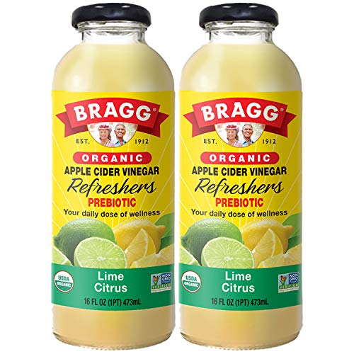 Bragg Organic Apple Cider Vinegar Beverage, Lime Citrus - 16oz, 2 Pack