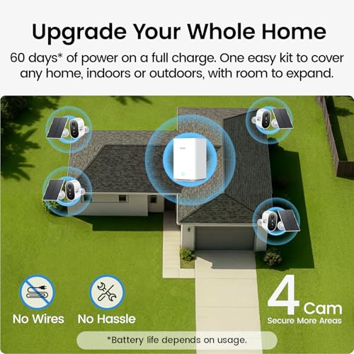 Outdoor Security Camera System Wireless 4-Pack