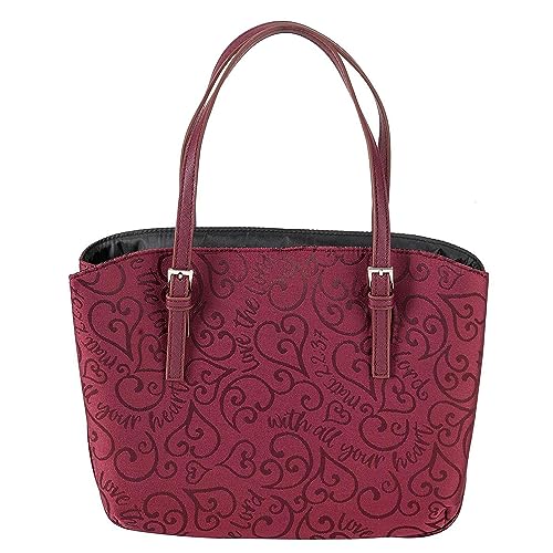 Bible Cover-Wedge Shape-Love The Lord Jacquard-X Large-Burgundy