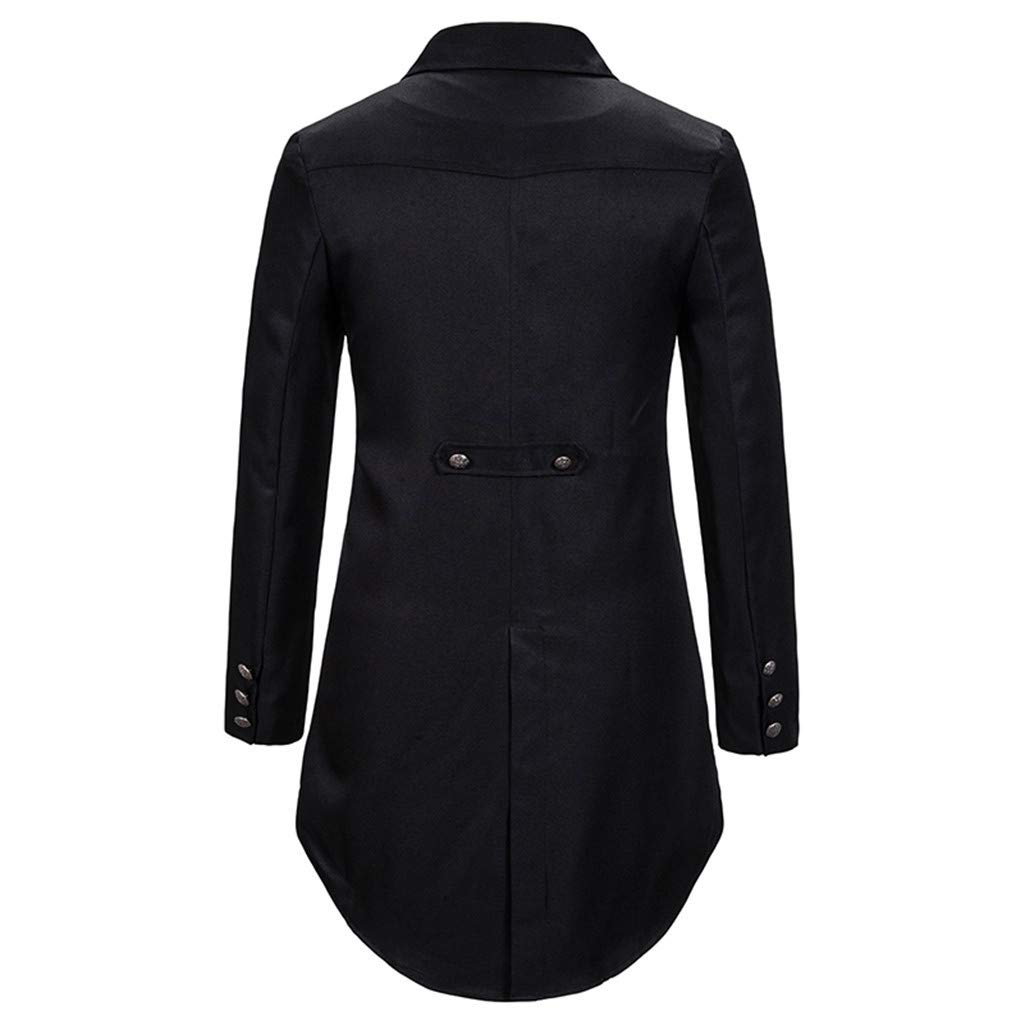 Sakko Herren Mantel Frack Jacke Gothic Gehrock Praty Outwear (Black, L)