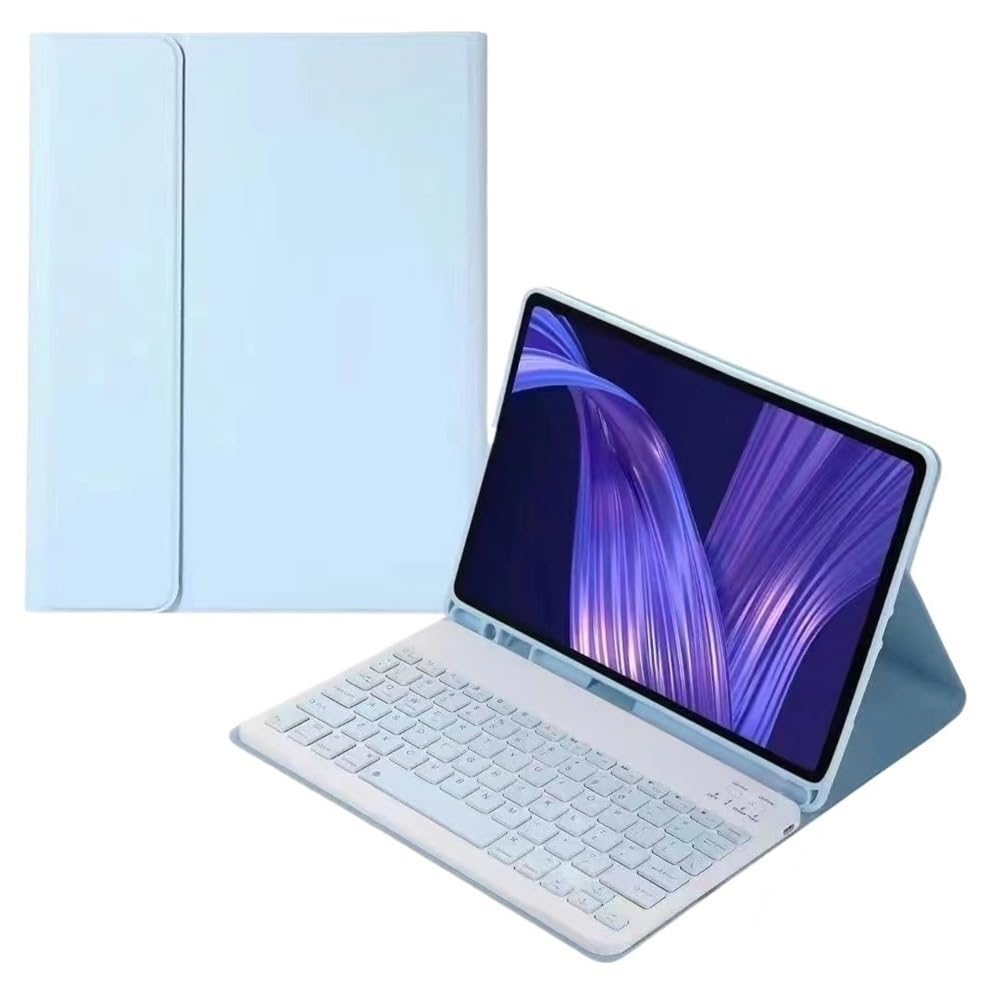 YSJX Funda de Piel sintética con Teclado y Ranura for bolígrafo, Compatible con Samsung Galaxy Tab A11+ (2025) y A9plus de 11 Pulgadas (2023)(Green+Keyboard)