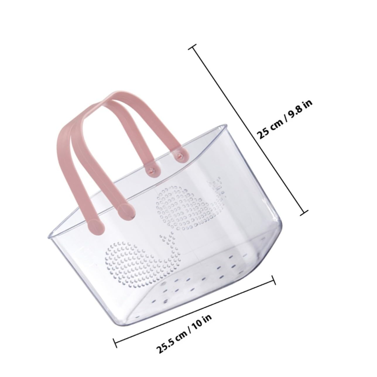 Cesta de Plástico con Asa para Baño, Rosa, Portátil | Plástico, Base Estable sobre Superficie Plana, para Cocina y Dormitorio
