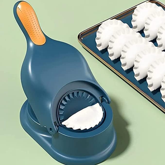Swarahandier 2-in-1 Dumpling Maker and Puri Press Machine Plastic Mould Tool for Momos Gujiya Kachori Samosa Wrapper Kitchen Cooking and Snack Preparation (Multicolor) 3
