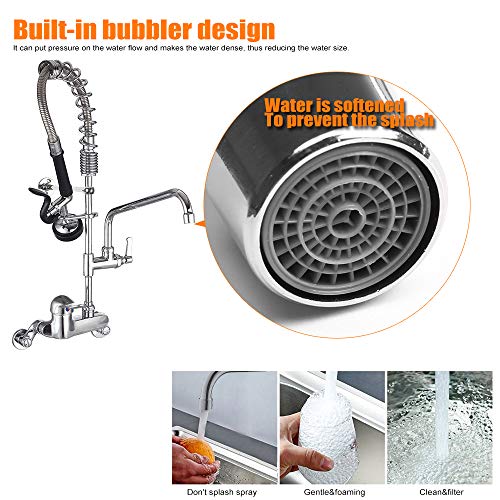 image for MSTJRY Commercial Faucet with Sprayer, Commercial Sink Faucet with Pre