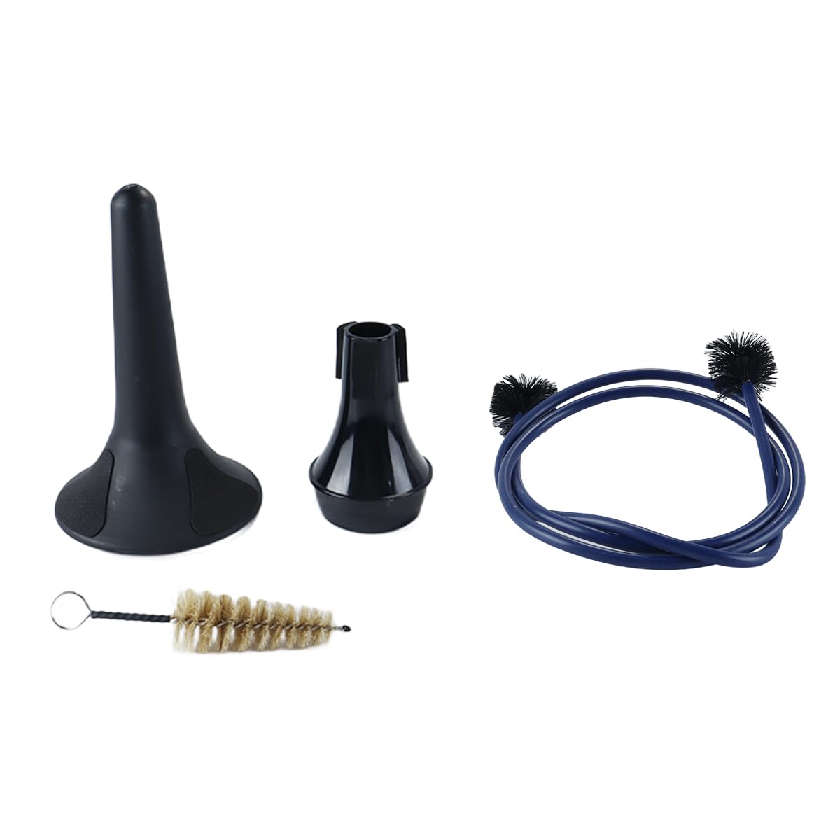 Ausi Kit de mantenimiento de trompeta de 7 piezas con soporte portátil, cepillos de limpieza y silenciador para el cuidado diario y la práctica silenciosa.