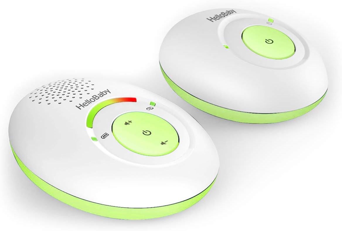 HelloBaby HB178 Audio Baby Monitor with up to 1,000 ft of Range, Sound Indicator, Digitized Transmission, One Way Audio