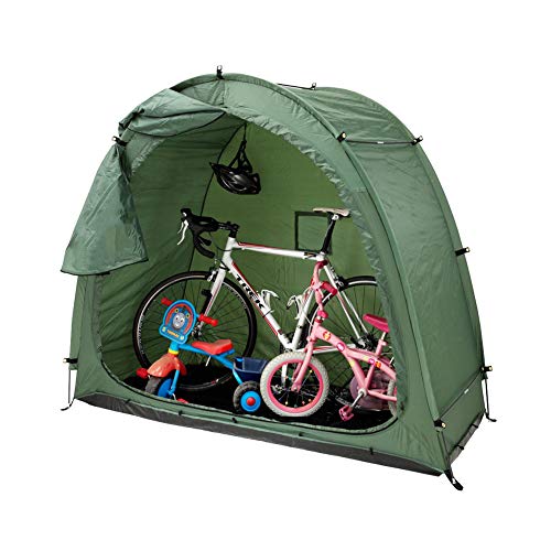 Fietstent, fietsenstalling met raamontwerp hoge capaciteit voor buitenshuis kamperen, scooter of opslag in groen 200 * 80 * 165 cm