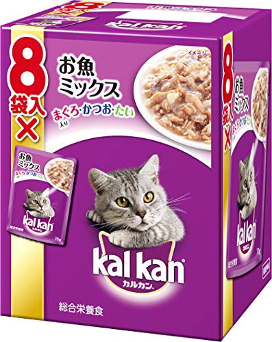カルカン パウチ お魚ミックス まぐろ・かつお・たい入り キャットフード 70g×8袋 (まとめ買い)
