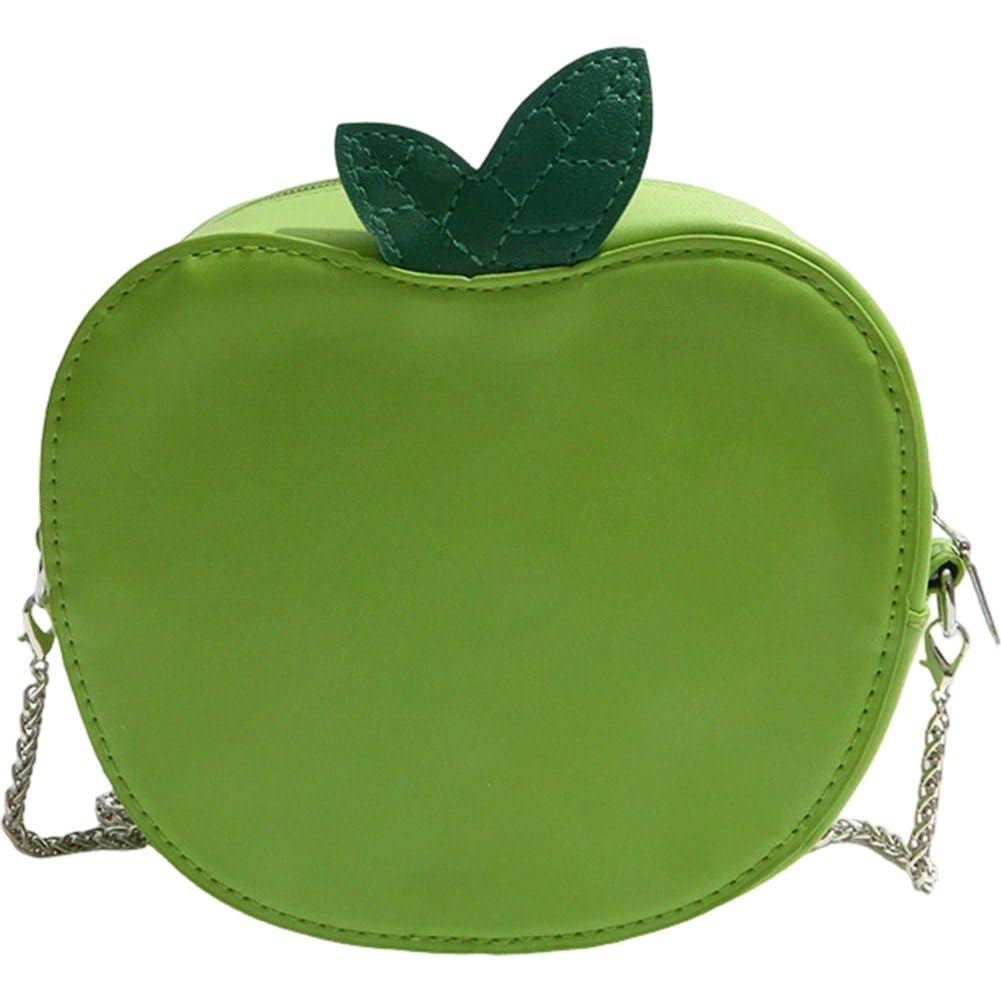 Ppmter Cute Apples Shaped Purse Crossbody Bag Cartoon Fruit Shoulder Bag Chain Shoulder Handbag for Women