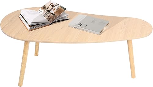 Miniatura 6 de tulkdexi Mesa de centro pequeña, mesa de té, mesa de té moderna de mediados de siglo, centro de sala de estar, mesa de centro minimalista con forma