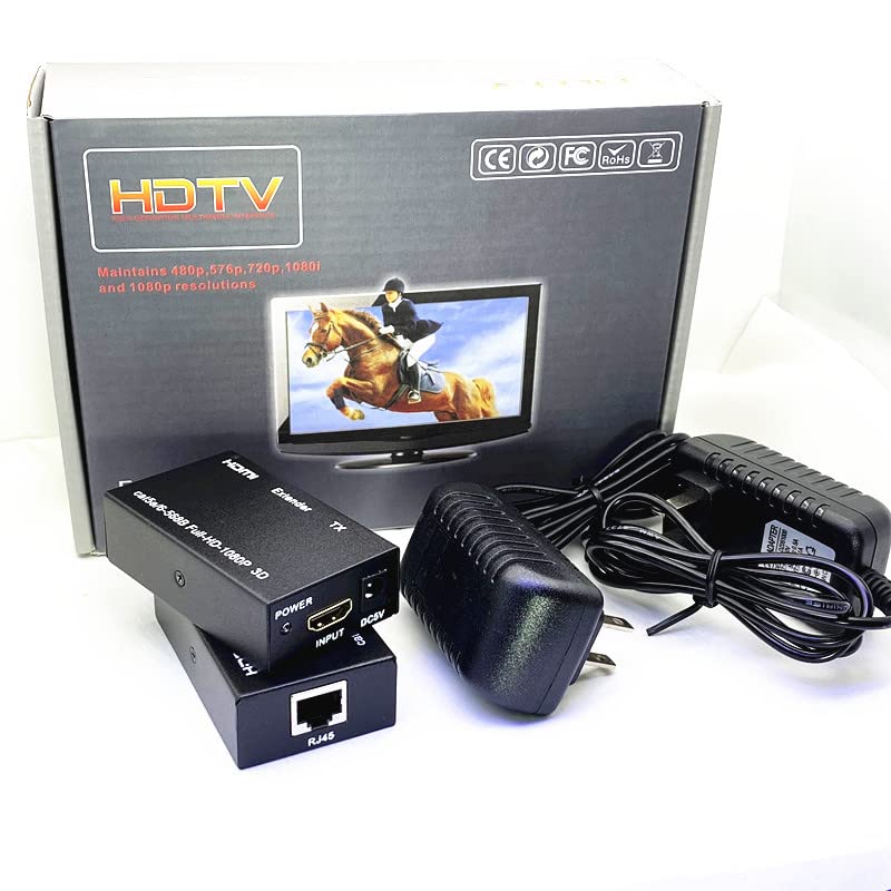 1080P FHD HDMI kompatybilny RJ45 60M przedłużacz rozdzielacz nadajnik i odbiornik Ethernet CAT 5E/6 TV PC Laptop HD TV
