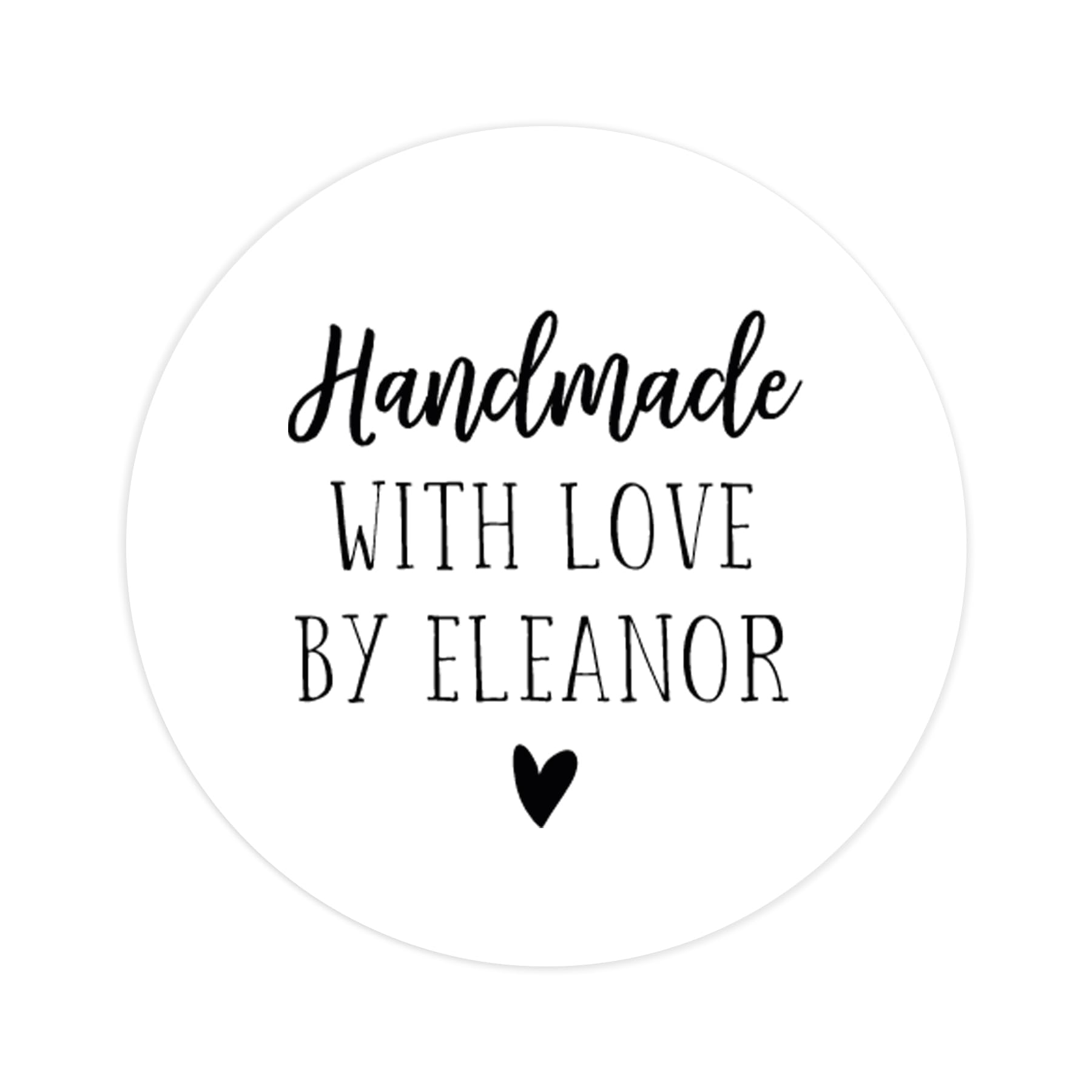 Manta Makes Foil handmade with love small business stickers made with love thank you stickers | packaging stickers handmade sticker | handmade stickers (Black on clear sticker)