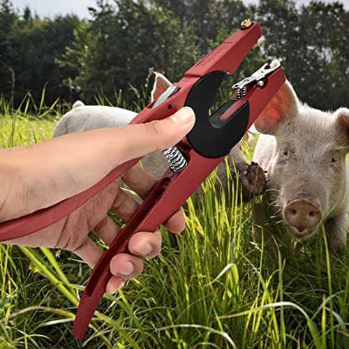 Tnfeeon Pinza per Marchio Auricolare per Bestiame, Pinza in Lega di Alluminio per Strumento per Marchio Auricolare per Ovini per bovini