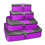 G4Free Packing Cubes 4pcs Value Set for Travel,Helpful Packing Bags(Purple)