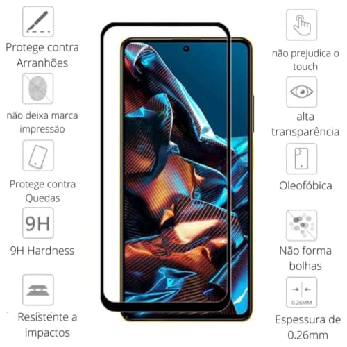Capa Capinha Anti Impacto + Película de Cerâmica 9D Compatível Com Xiaomi Poco X5 Pro 5G - (Hard Gla