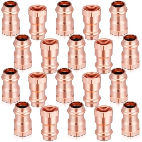 Image of MorningRo 20 Pcs 1 /2 inch FIP x Press LF Copper Press Female Adapter Copper Pressure Fittings Female NPT Connection for Plumbing, Commercial, Residential