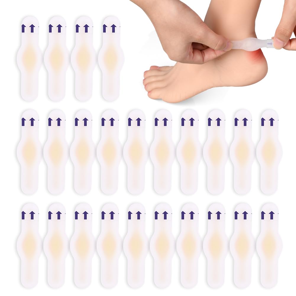 ACWOO Blister Plasters,24PCS Invisible Hydrocolloid Gel Blister Bandages Blister Heel Protector, Waterproof Blister Protector Blister Cushion Pad for Feet, Toes, Fingers, Heels Protector & Guard Skin