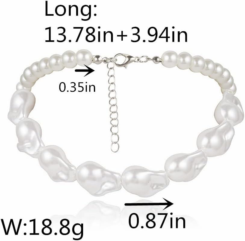 Sither Pearls Choker Necklace for Women Baroque Pearls Necklace Boho Pearls Choker Cute Jewelry for Gift - Image 5