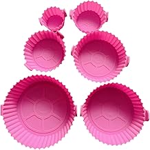 Kit Formas de Silicone para Airfryer 6 Peças – Antiaderente, Reutilizável, Fácil de Limpar, Preserva a Bandeja, Até 240°C