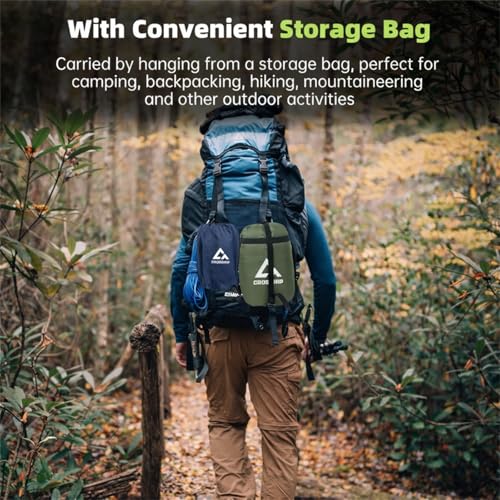 CROSSHIP Camping Hammock with Insect Net and RainFly Tarp - 2-Person Portable Parachute Nylon Hammock for Outdoor Adventures, Hiking, Backpacking, Backyard, Travel (Supports Up to 500lbs) - Midnight Blue - Image 6