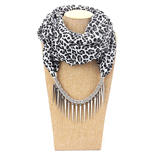 Fashion Women Long Chiffon Leopard Lady Scarf Necklace Pendant Jewelry Scarf2