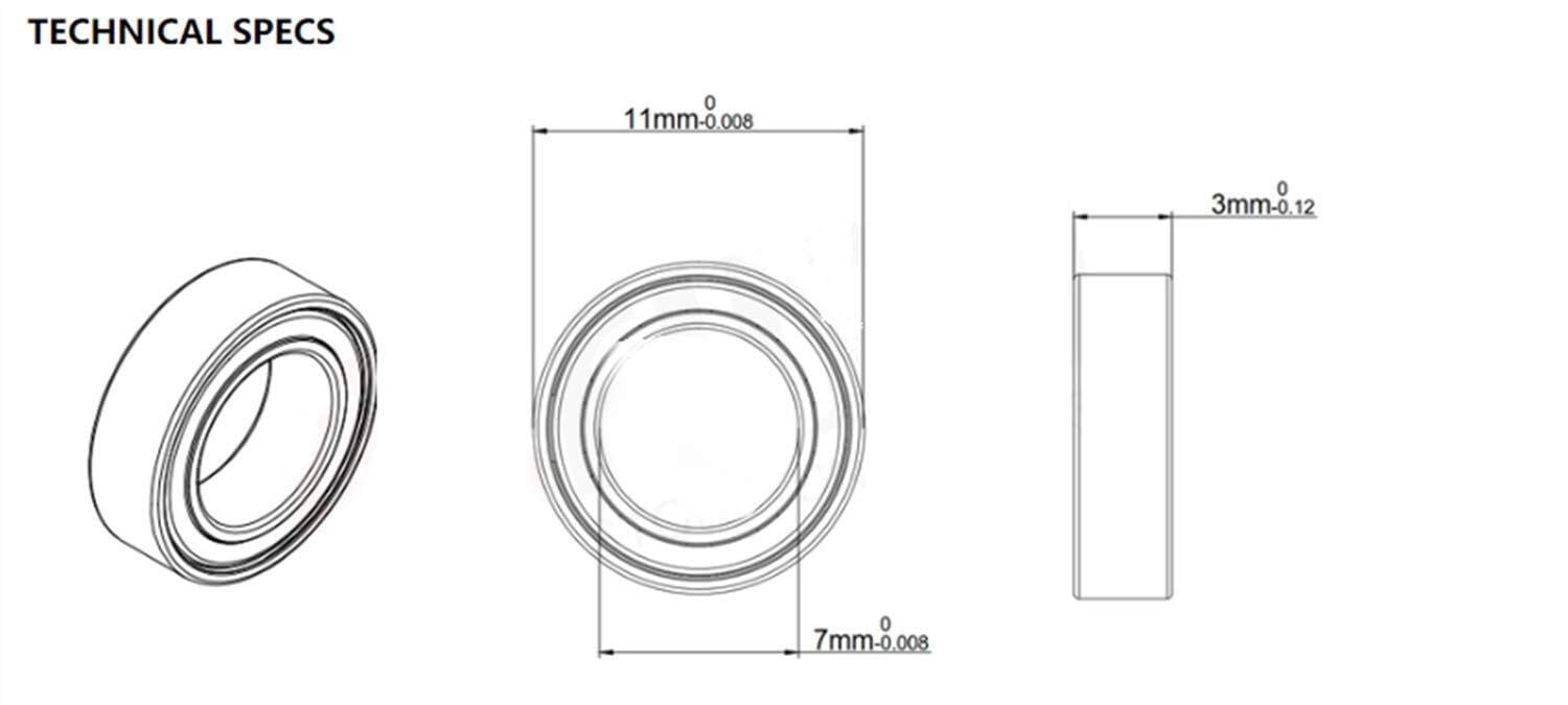 Zestawy naprawcze MR117-2RS MR117 2RS kolorowe łożysko ABEC-3 7x11x3 mm miniaturowe MR117RS łożyska kulkowe niebieskie uszczelnione łożysko 10 sztuk