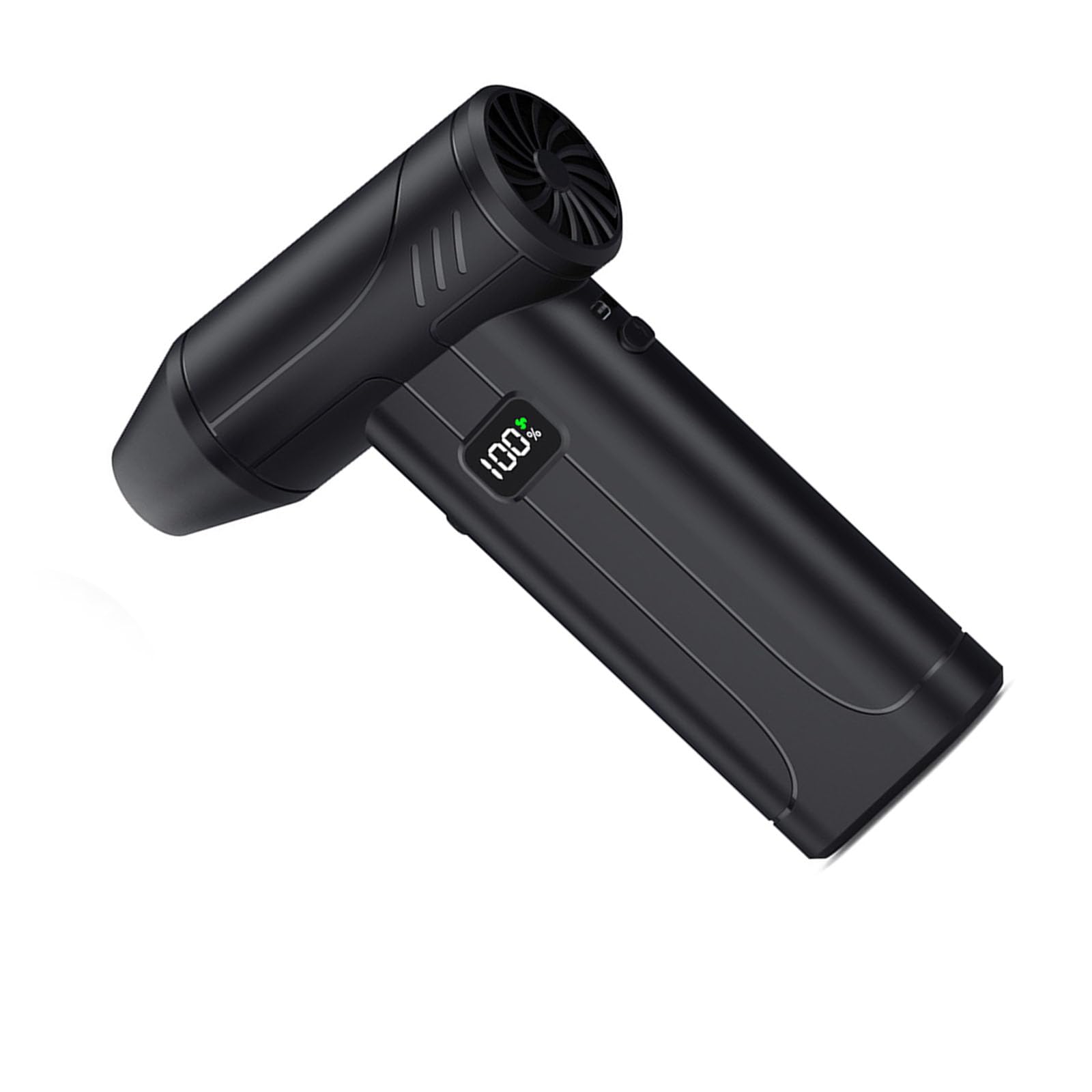 Nrvtre Black Completed Pack Handheld Turbos Fan 100000Rpm Including 5 Speed Settings Turbos Mode Led Light And Usb C Cable Design Handheld Fan