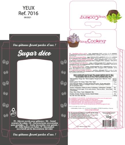 SCRAP COOKING - 7016 - 10 g - Edible Sugar Eyes - Halloween Pastry Decorations - Eye Decoration