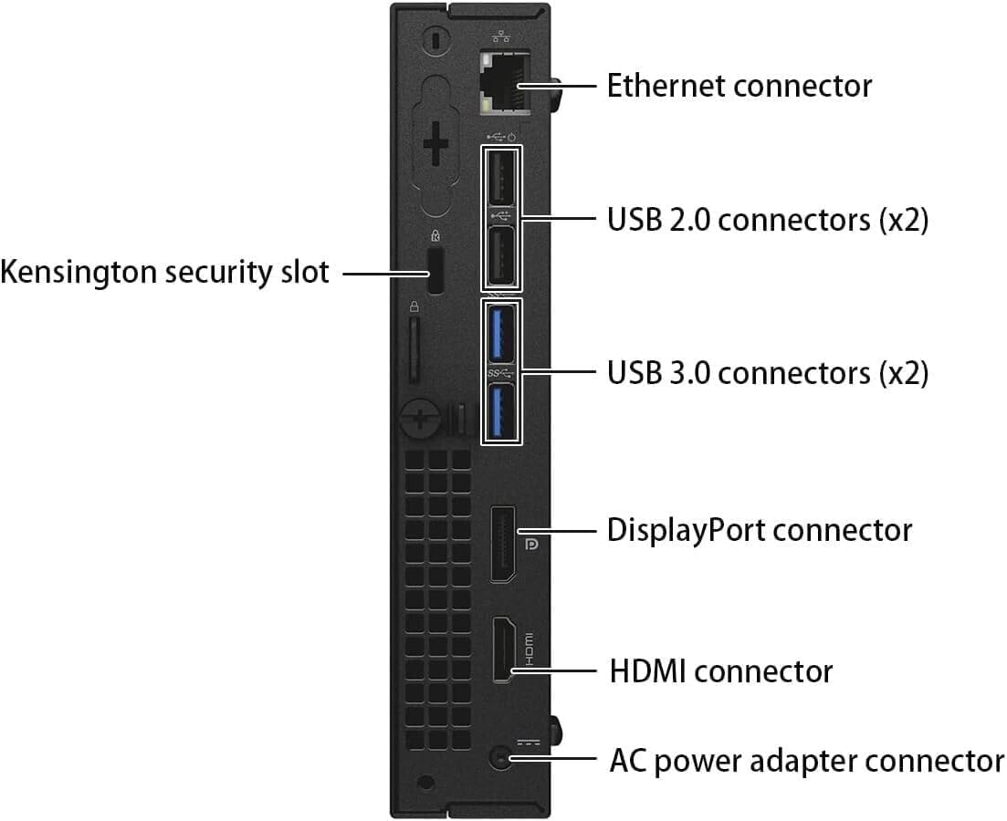 Dell Optiplex 3040 Mini Computer PC mit 24 Zoll Monitor, Intel Core i5-6500, 8GB RAM, 256GB SSD, US Keyboard QWERTY, WiFi, Bluetooth, Windows 11 Pro (Renewed)