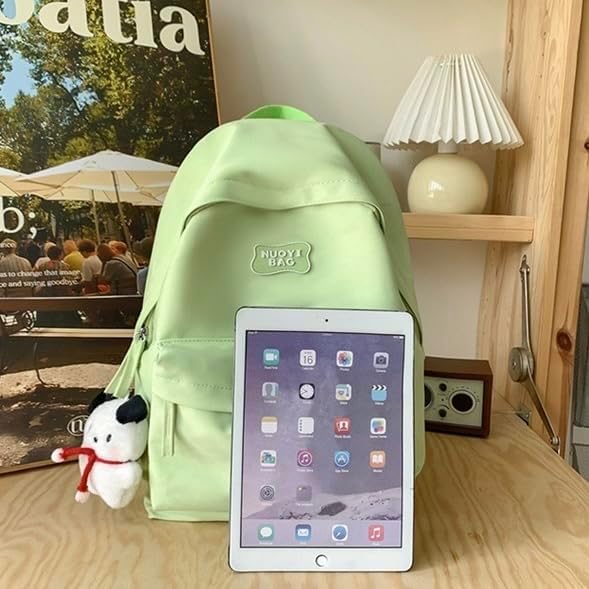 Miniatura 9 de Adorable mochila Kawaii con bonitos accesorios, material de nailon impermeable, múltiples compartimentos, ajustable., Negro -, Mochilas de viaje