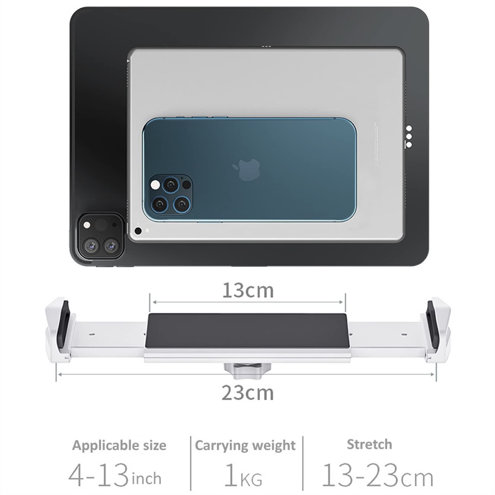 Uchwyt na tablet Stojak na tablet, Leniwe ramię Łóżko Biurko Uchwyt na tablet, Obrotowy regulowany stojak na tablet do smartfonów i tabletów o przekątnej ekranu 4-12,9 cala (kolor: srebrny)