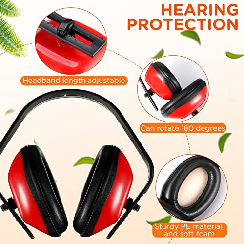 6 Pcs Soundproof Earmuffs Hearing Protection Headphones Adjustable Padded Defender Noise Reduction Earplug (Red) - Image 6