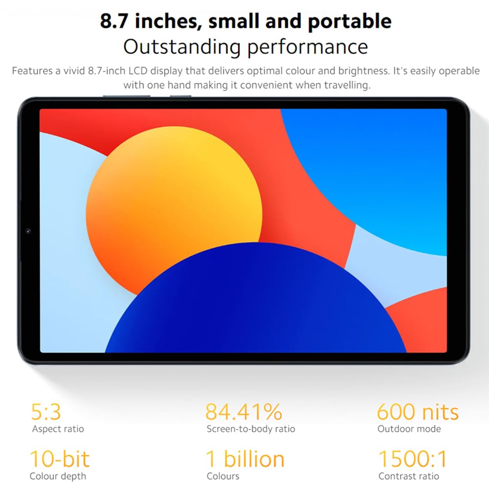 Xiaomi Redmi Pad SE 8,7" Tablet, MediaTek Helio G85, 6 Go RAM, 128 Go ROM, WiFi + Bluetooth 5.3, 6650 mAh Grau